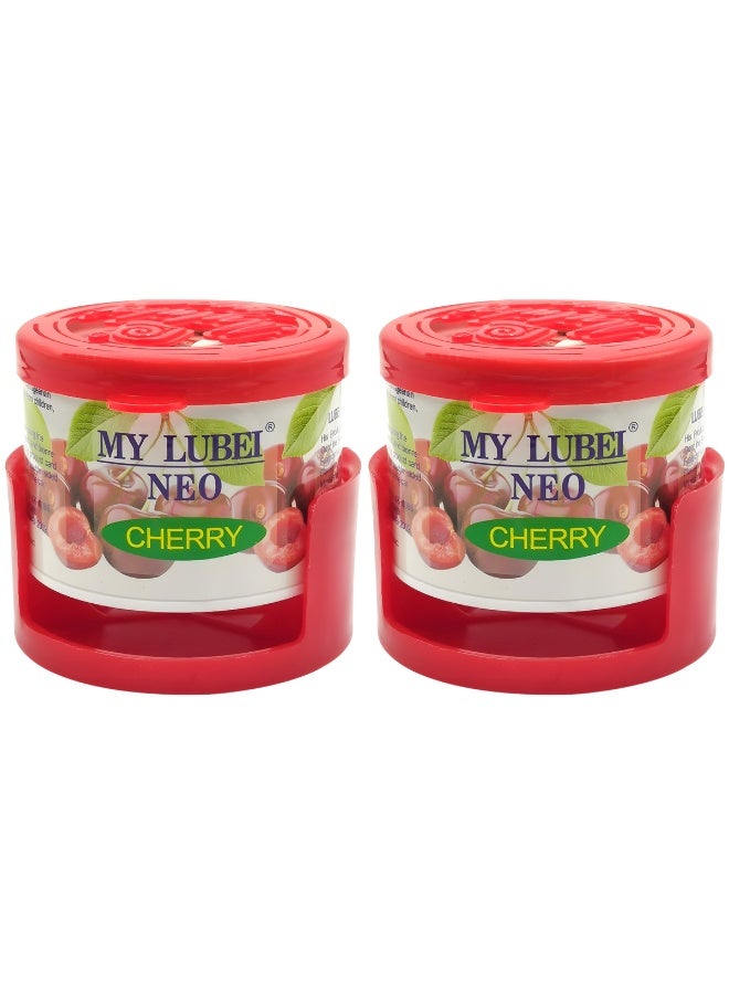 2 Piece Combo My Lubei Neo Cherry Car Air Freshener Gel – Long-Lasting Cherry Scent, Dashboard & Cup Holder Deodorizer for Car, Home & Office - Image 1